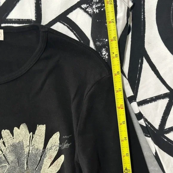 Lot of 2 - Jess & Jane Abstract Geometric 3/4 Sleeve Tops Black White Abstract S - Picture 13 of 15